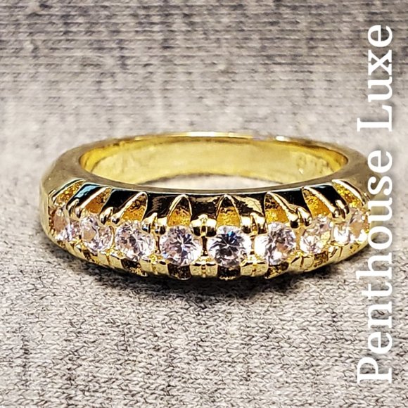 Penthouse Luxe Jewelry - FINAL RESTOCK!! Brilliant Cut Yellow Gold Spine Prong Ring
